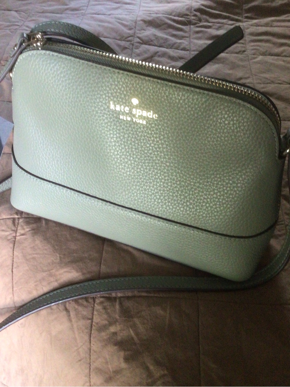 kate spade dusky pine Pebbled Leather Crossbody nwt